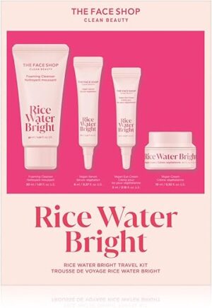 the face shop rice water bright travel kit, korean skin care set with ceramide, gift set gentle face wash & vegan skin care (serum, cream, eye... the face shop rice water bright travel kit, korean skin care set with ceramide, gift set gentle face wash & vegan skin care (serum, cream, eye...